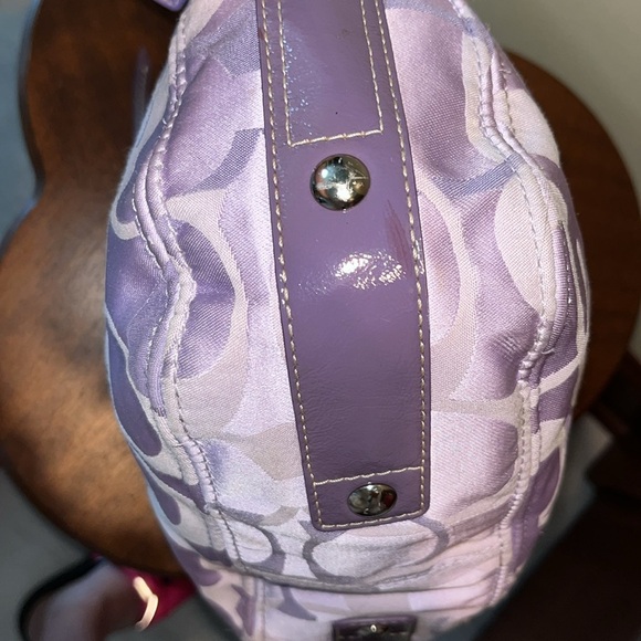 Coach f14711 Optic convertible Zoe bag shoulder bag   satchel  Lilac  rare color - Picture 14 of 17
